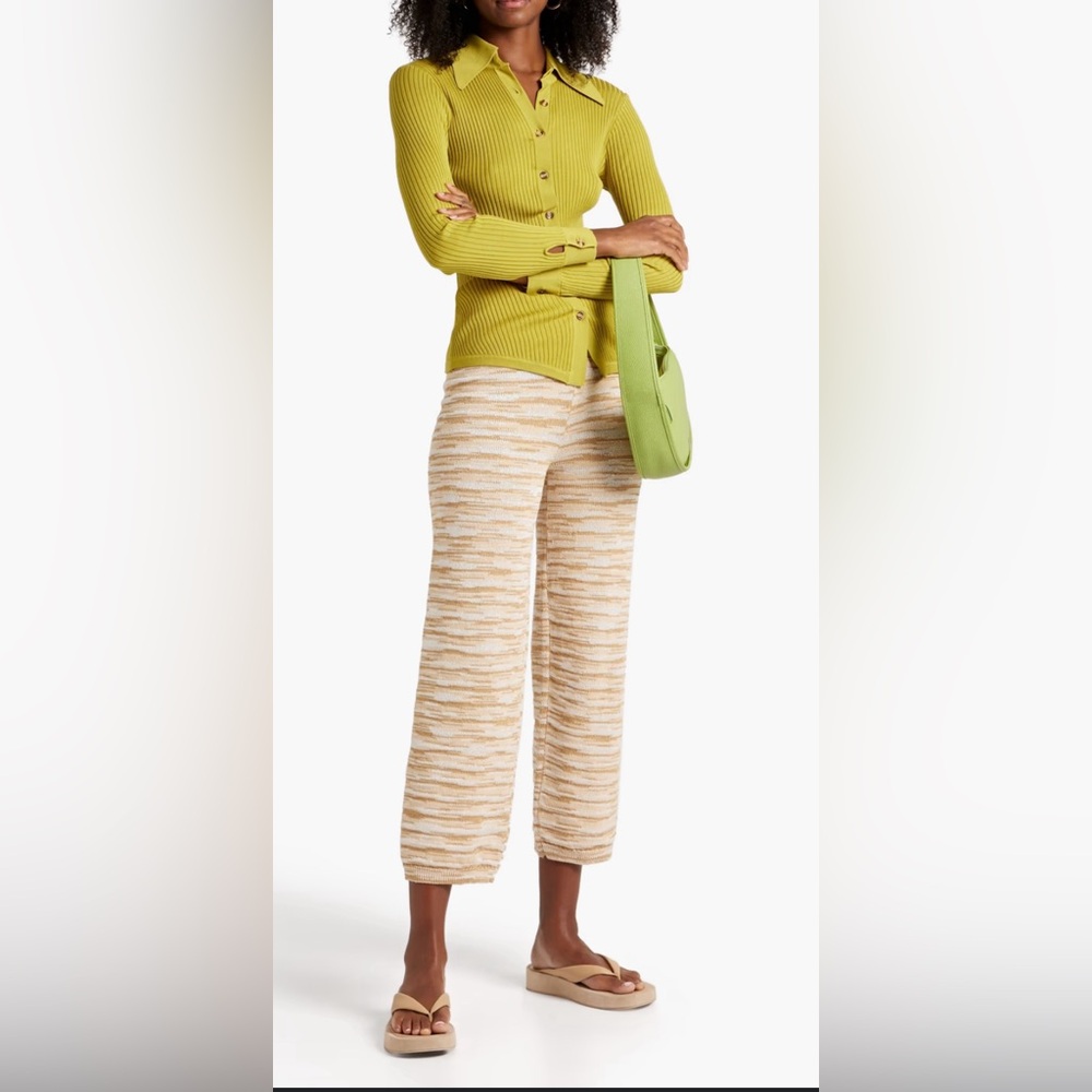VERONICA BEARD
Len cropped space-dyed knitted straight-leg pants
